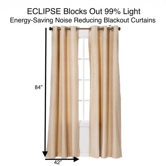 Eclipse Blackout Curtains Tan 42”x 84” - Picture 4 of 6